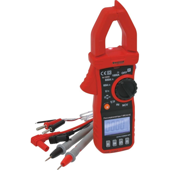 Pince ampèremétrique Cat III AC/DC 1000A - trousse