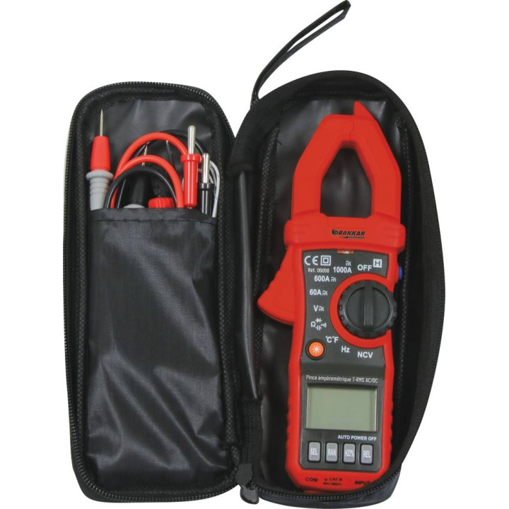 Pince ampèremétrique Cat III AC/DC 1000A - trousse