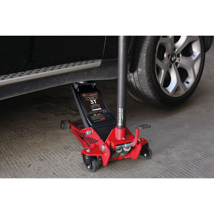 Cric rouleur 3T avec pédale double piston et roues en nylon 95/515mm longueur 772mm 52546